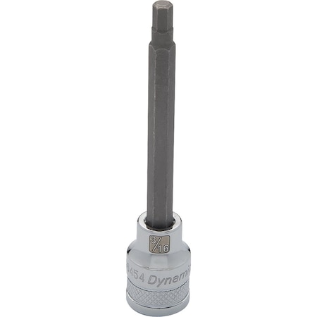 Dynamic Tools 3/8" Drive SAE Hex Head, 1/8" Long Bit, Chrome Finish Socket D006452